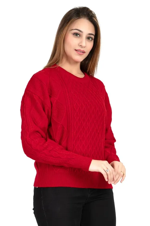 Womens_Wool_Round_Neck_Pullover_Sweater