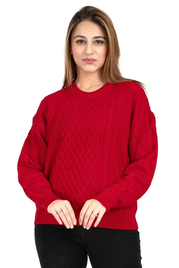 Womens_Wool_Round_Neck_Pullover_Sweater