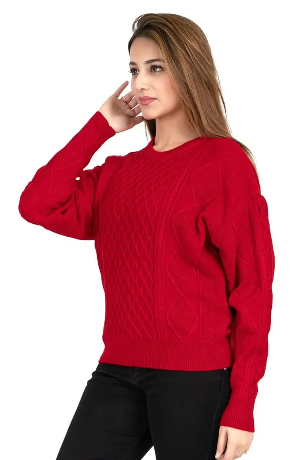 Womens_Wool_Round_Neck_Pullover_Sweater