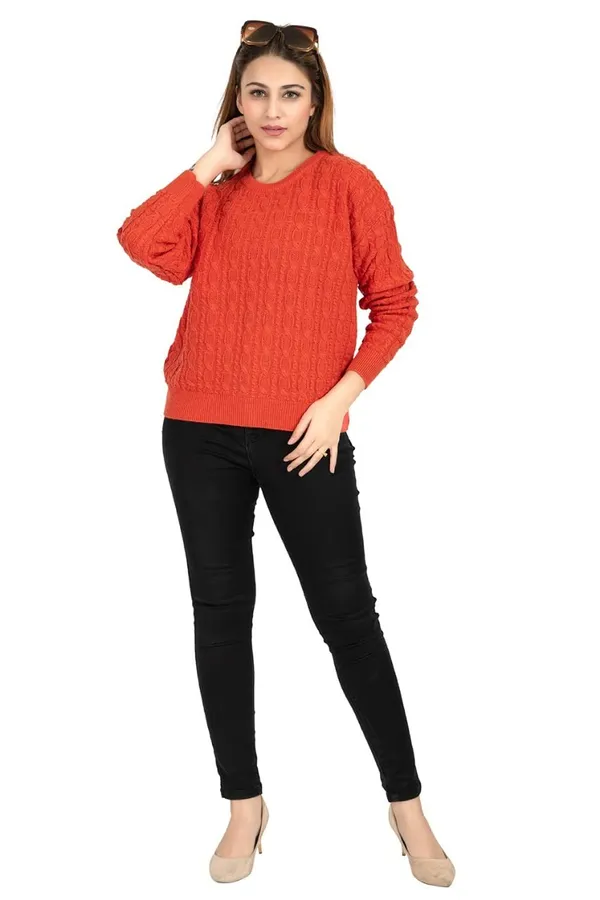 Womens_Wool_Round_Neck_Pullover_Sweater
