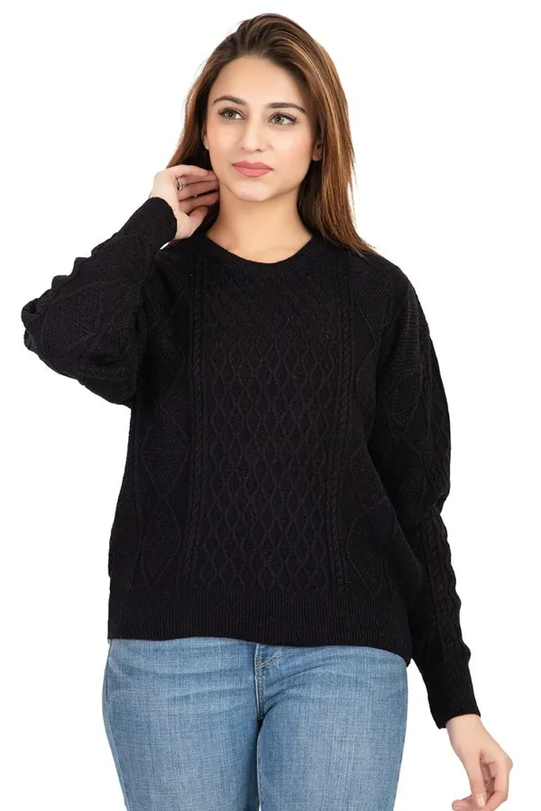 Womens_Wool_Round_Neck_Pullover_Sweater