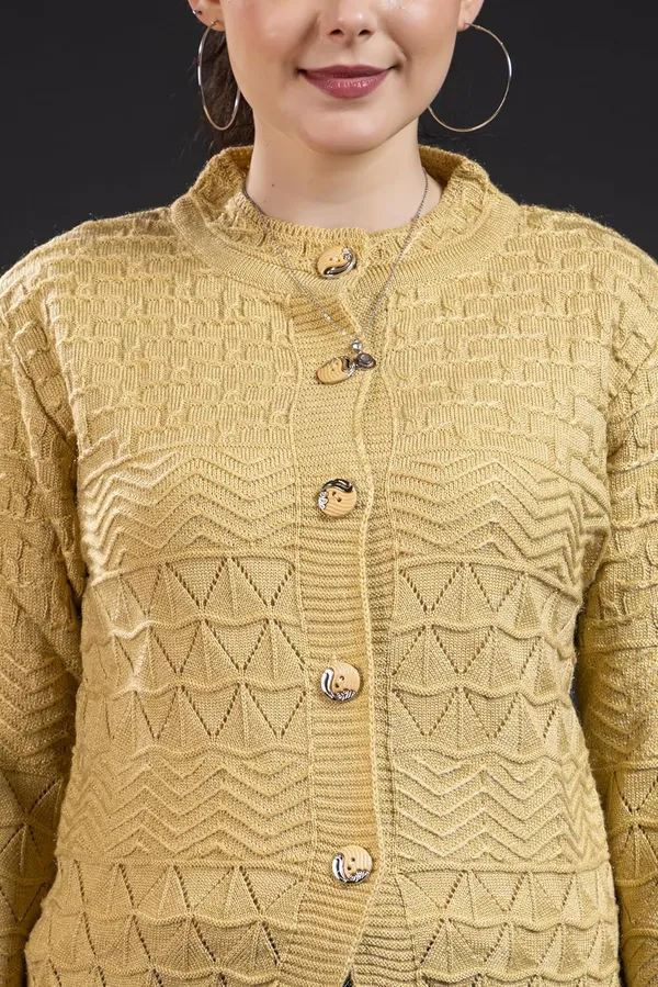 Women_Woolen_Button_Cardigan