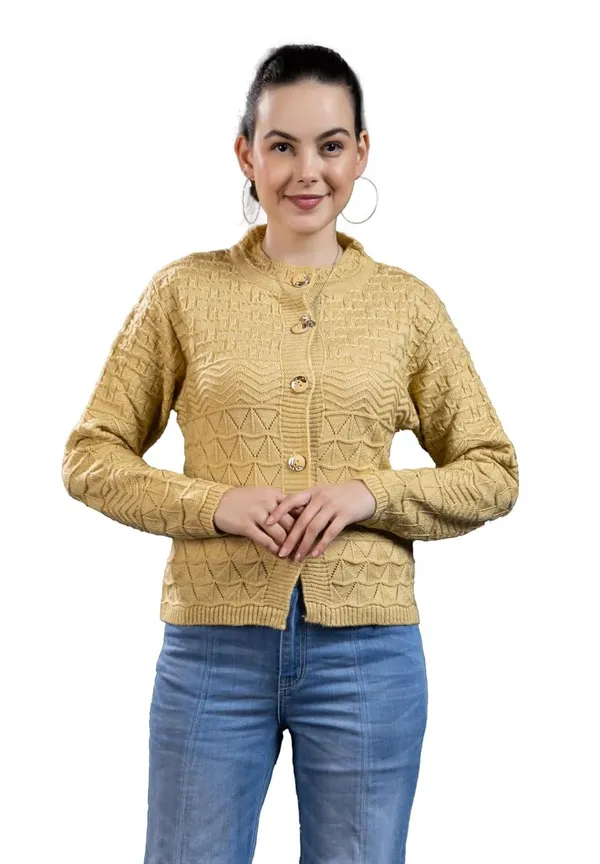 Women_Woolen_Button_Cardigan