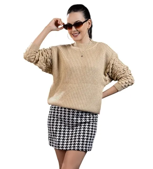 Pure_Wool_Round_Neck_Sweater_For_Women