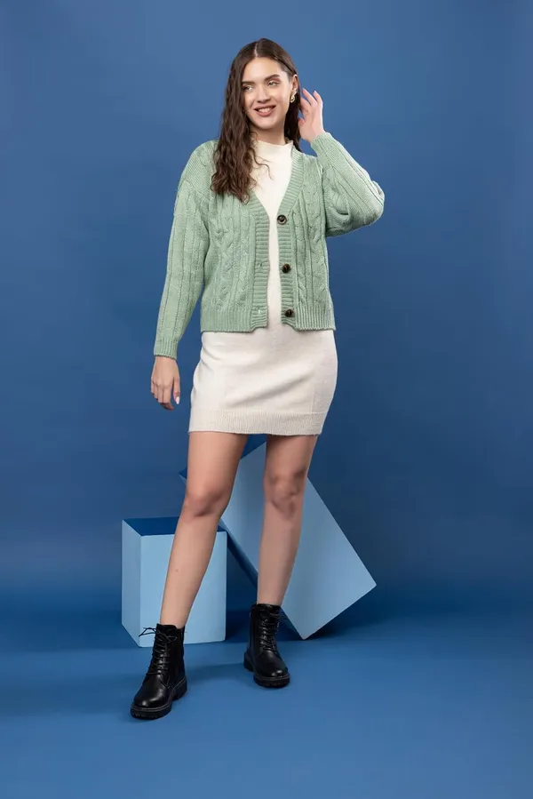 Womens_Woolen_V_Neck_Button_Cardigan