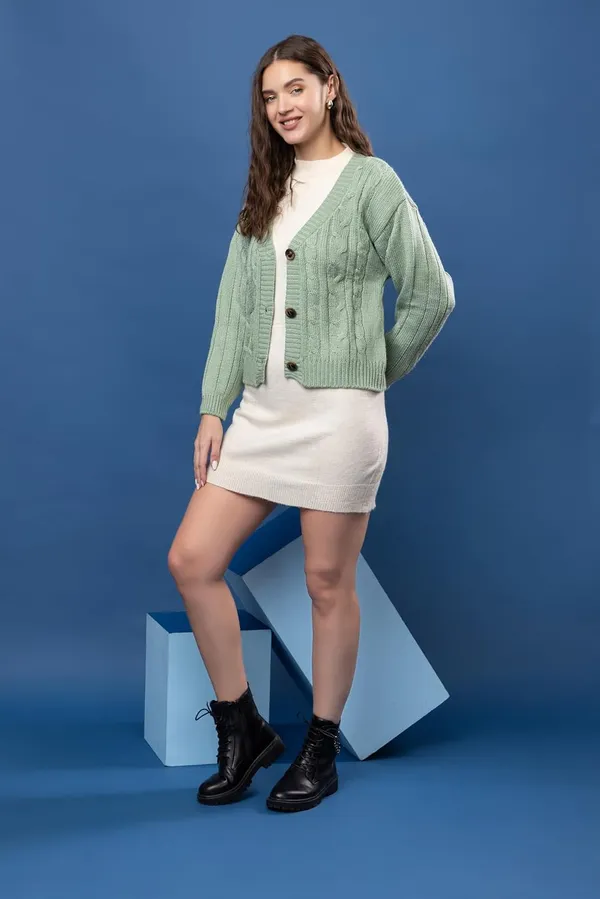 Womens_Woolen_V_Neck_Button_Cardigan