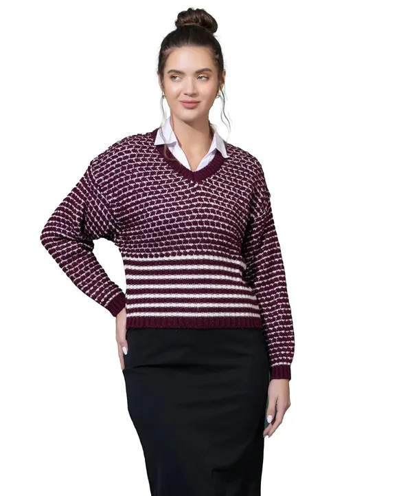 Woolen_V_Neck_Sweater_For_Women