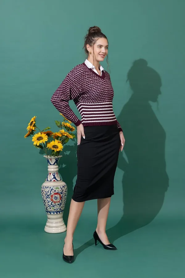 Woolen_V_Neck_Sweater_For_Women