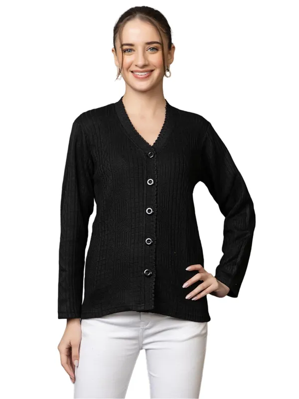 Womens_Woolen_V_Neck_Cardigan