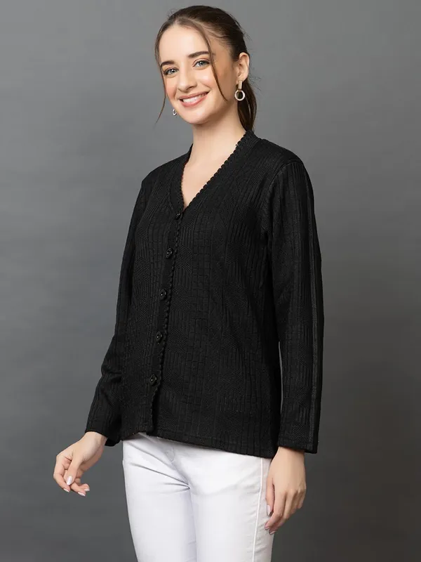 Womens_Woolen_V_Neck_Cardigan