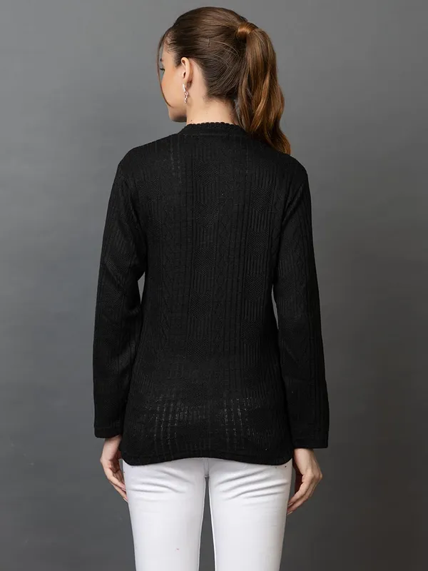 Womens_Woolen_V_Neck_Cardigan