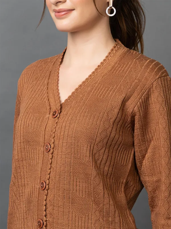 Womens_Woolen_V_Neck_Cardigan
