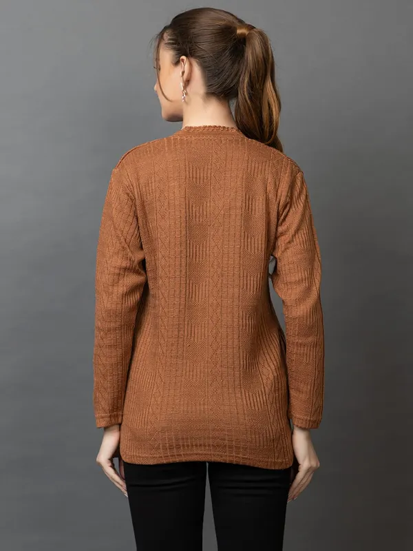 Womens_Woolen_V_Neck_Cardigan