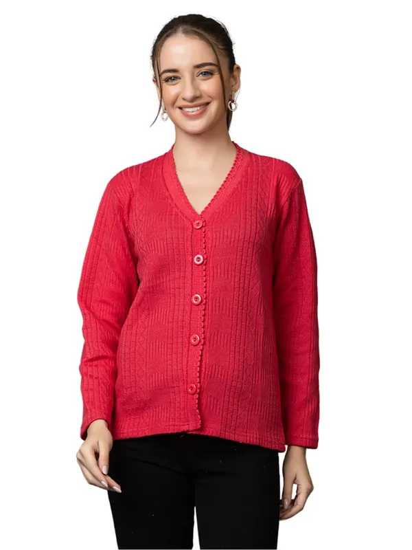 Womens_Woolen_V_Neck_Cardigan