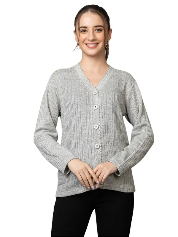 Womens_Woolen_V_Neck_Cardigan