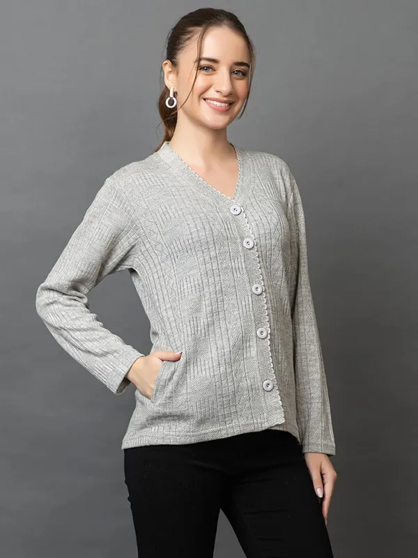 Womens_Woolen_V_Neck_Cardigan