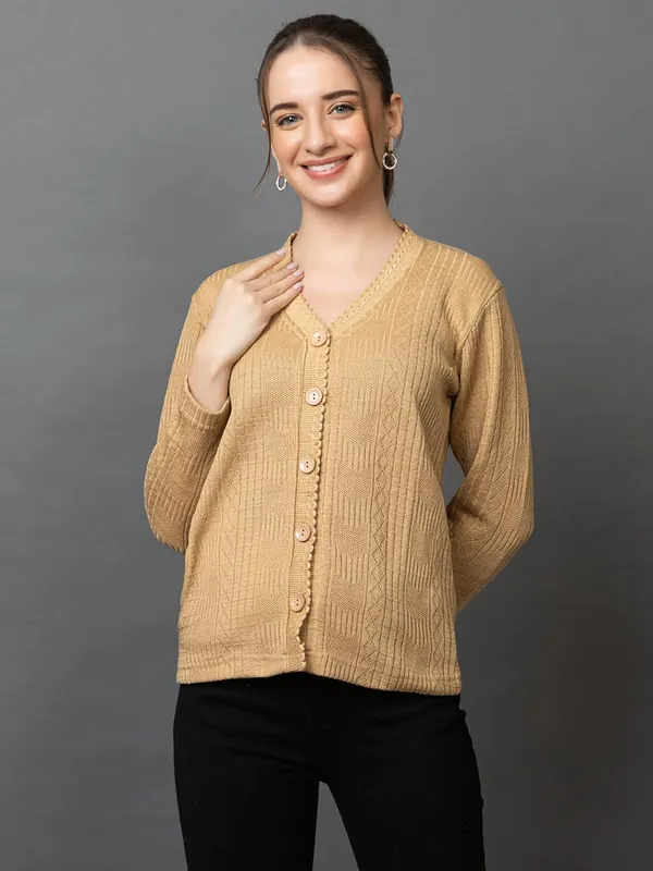 Womens_Woolen_V_Neck_Cardigan