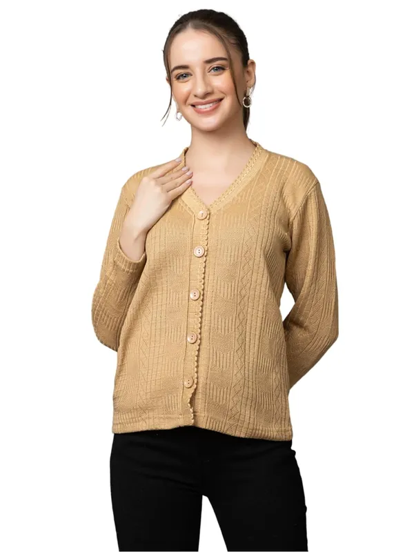 Womens_Woolen_V_Neck_Cardigan