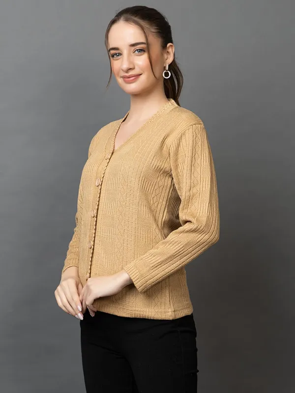 Womens_Woolen_V_Neck_Cardigan