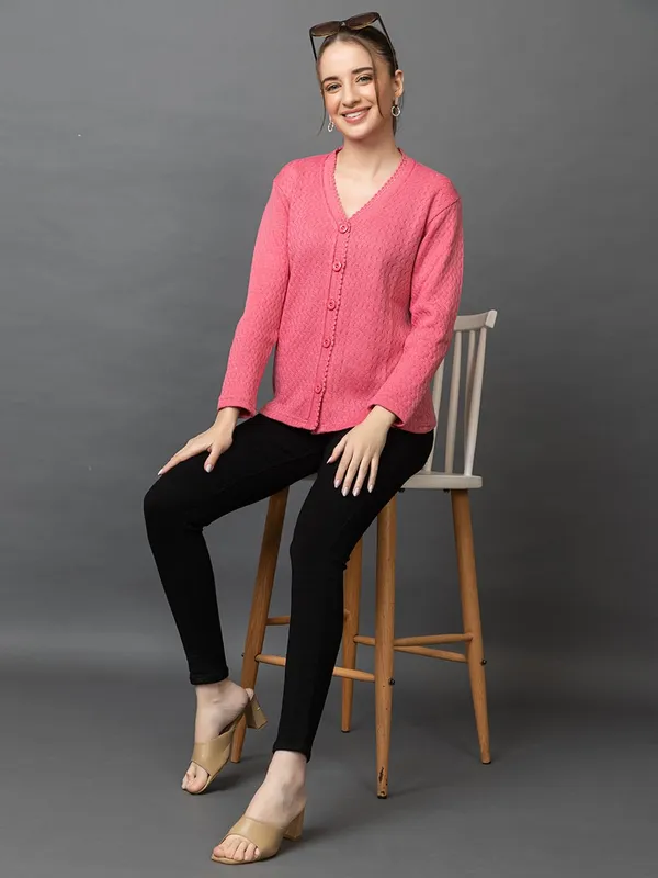 Womens_Woolen_V_Neck_Cardigan_With_Pockets