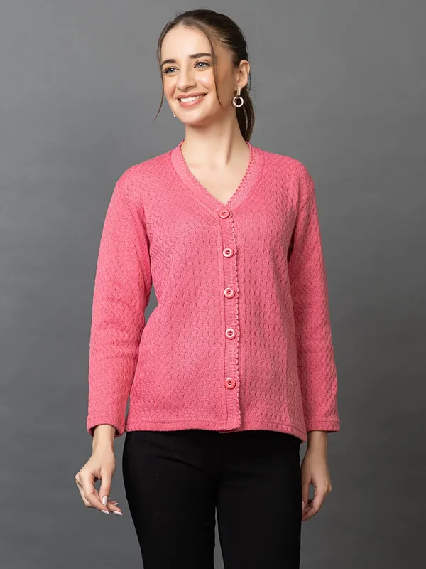 Womens_Woolen_V_Neck_Cardigan_With_Pockets