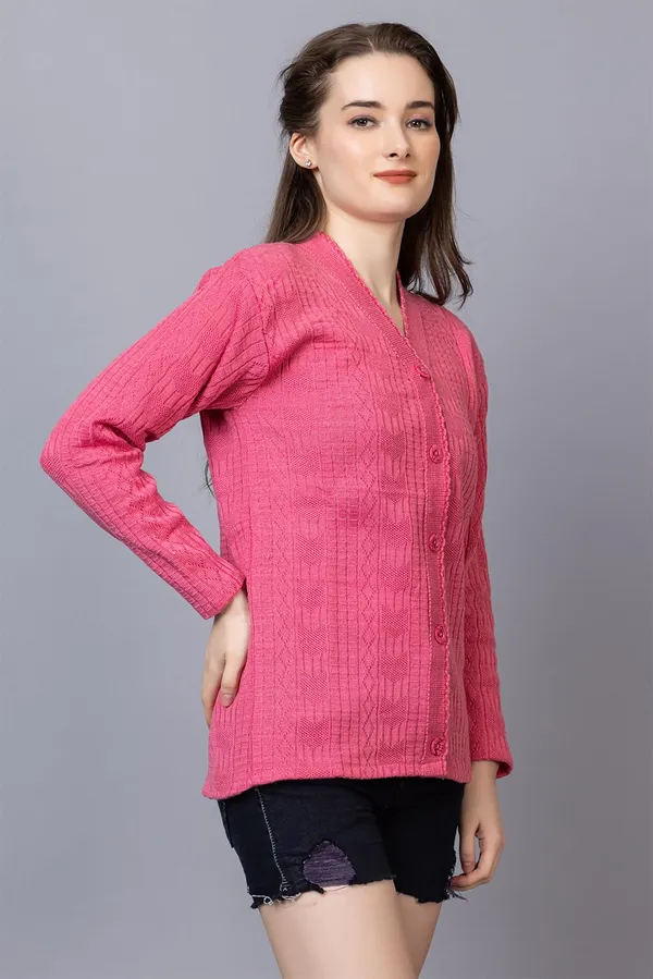 Womens_Woolen_Acrylic_V_Neck_Cardigan
