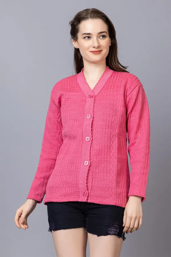 Womens_Woolen_Acrylic_V_Neck_Cardigan