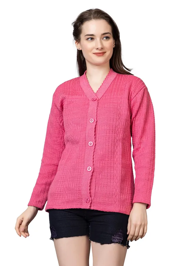 Womens_Woolen_Acrylic_V_Neck_Cardigan