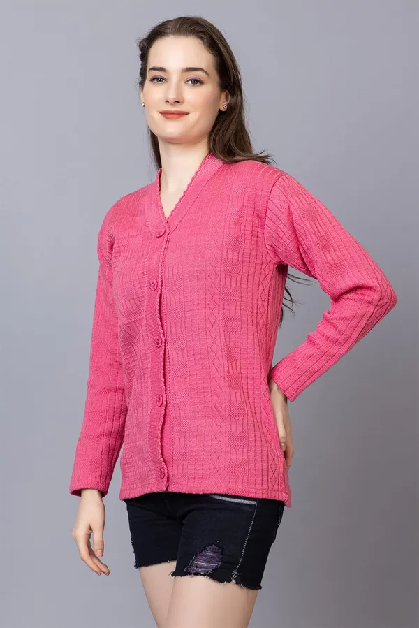Womens_Woolen_Acrylic_V_Neck_Cardigan