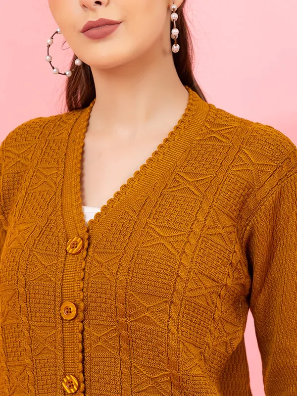 Womens_Knit_Button_Down_V_Neck_Cardigan