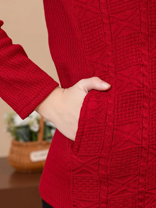 Womens_Knit_Button_Down_V_Neck_Cardigan