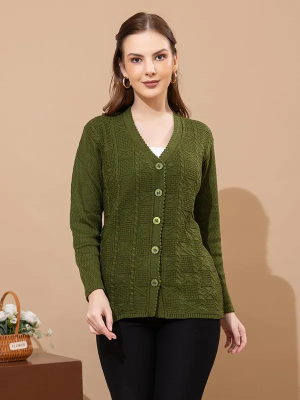 Womens_Knit_Button_Down_V_Neck_Cardigan