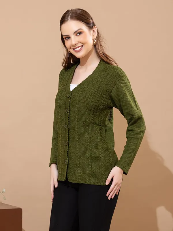 Womens_Knit_Button_Down_V_Neck_Cardigan