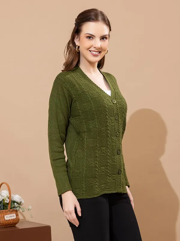 Womens_Knit_Button_Down_V_Neck_Cardigan
