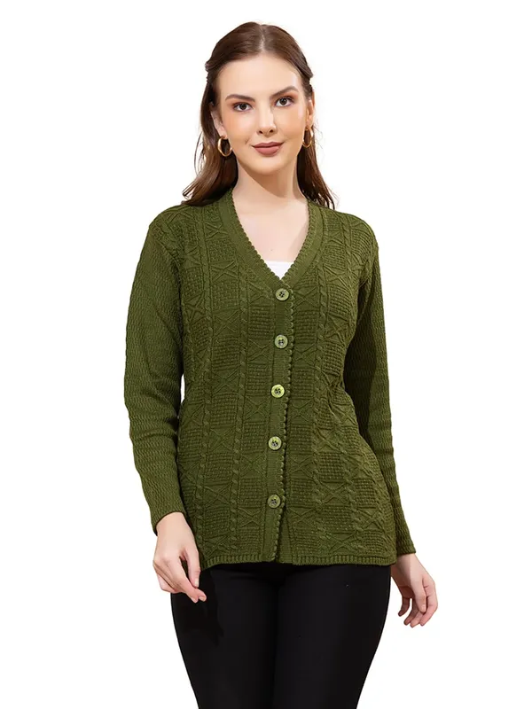 Womens_Knit_Button_Down_V_Neck_Cardigan