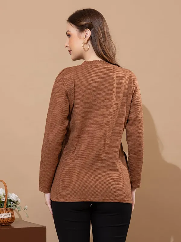 Womens_Knit_Button_Down_V_Neck_Cardigan