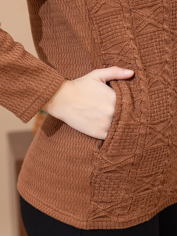 Womens_Knit_Button_Down_V_Neck_Cardigan