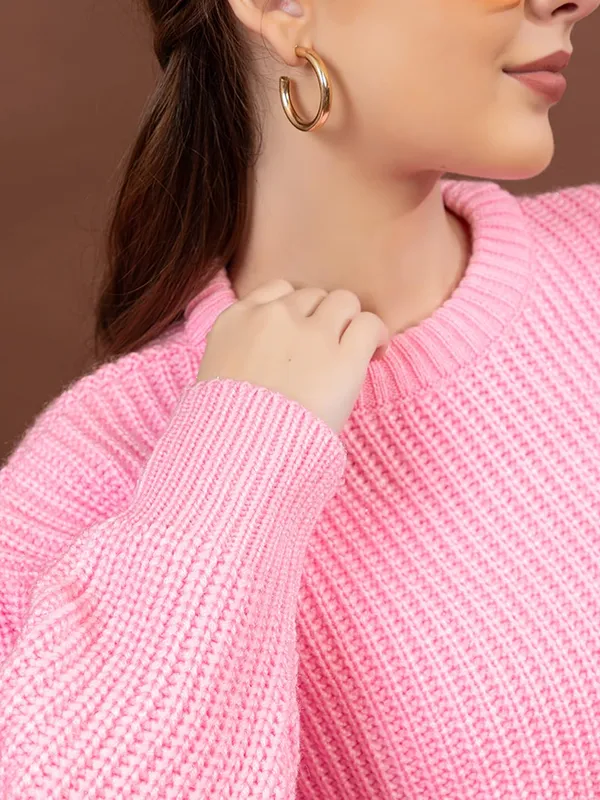 Womens_Crew_Neck_Waffle_Knit_Sweater