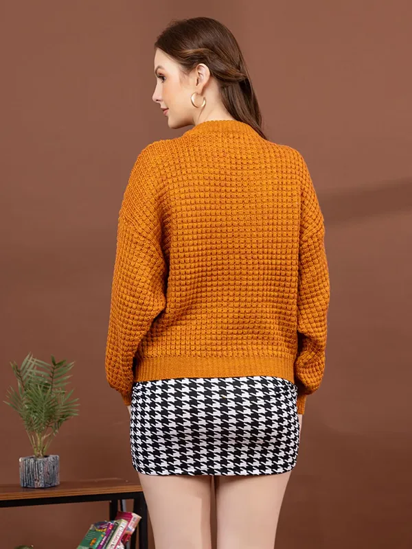 Womens_Crew_Neck_Waffle_Knit_Sweater