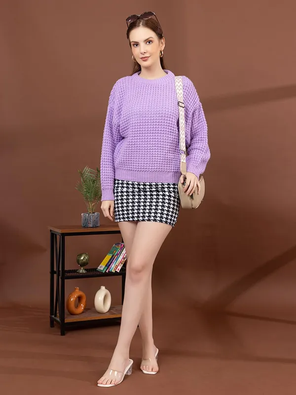 Womens_Crew_Neck_Waffle_Knit_Sweater