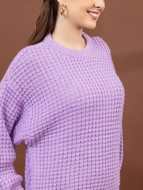 Womens_Crew_Neck_Waffle_Knit_Sweater