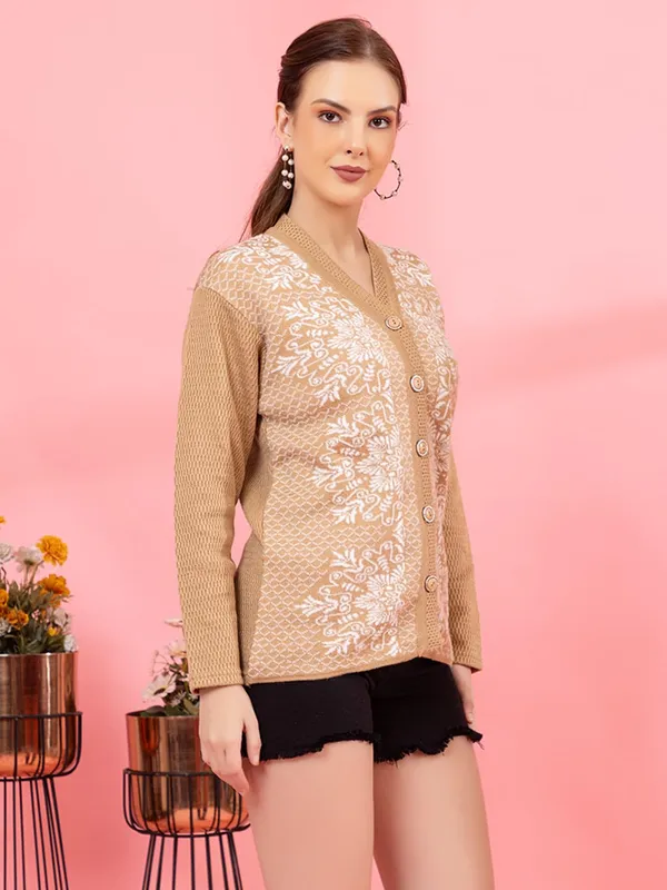 Womens_Woolen_Button_Down_Cardigan
