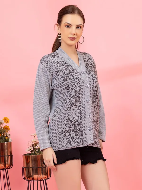 Womens_Woolen_Button_Down_Cardigan