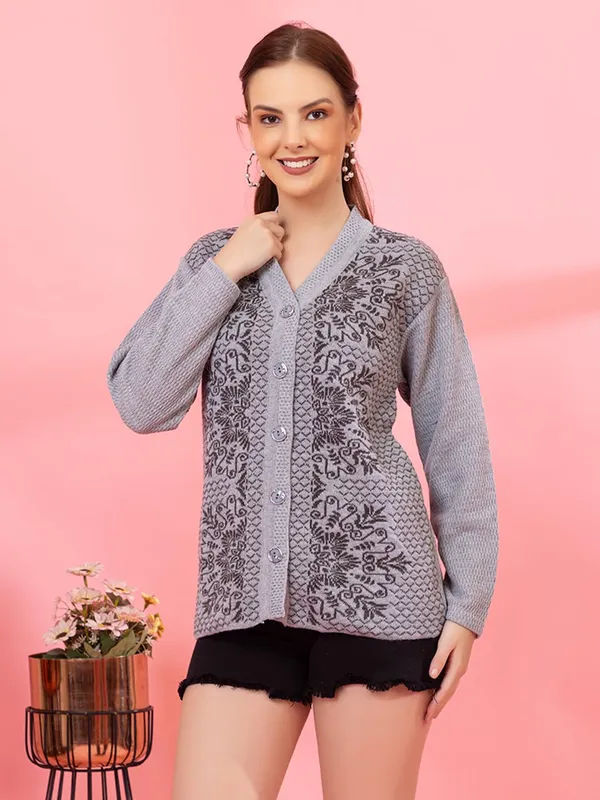 Womens_Woolen_Button_Down_Cardigan