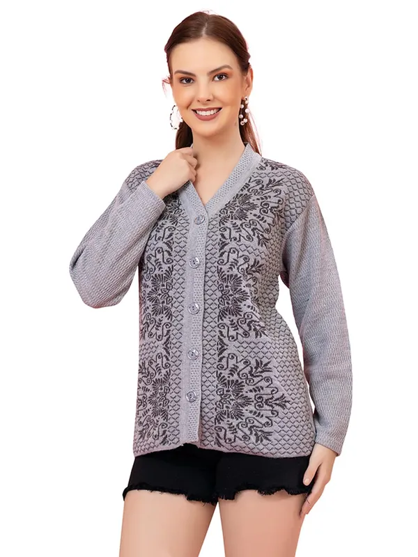Womens_Woolen_Button_Down_Cardigan