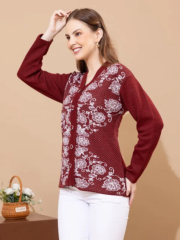 Womens_Woolen_Button_Down_Cardigan