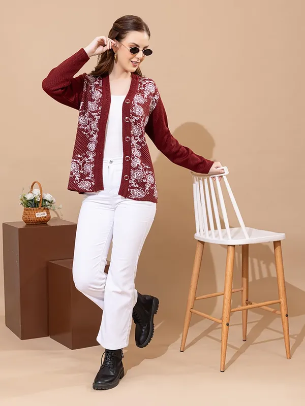 Womens_Woolen_Button_Down_Cardigan