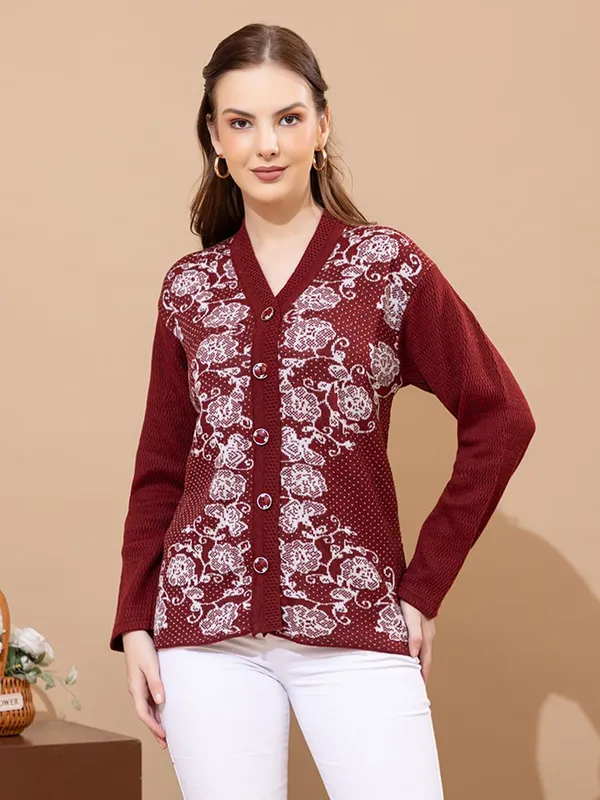 Womens_Woolen_Button_Down_Cardigan