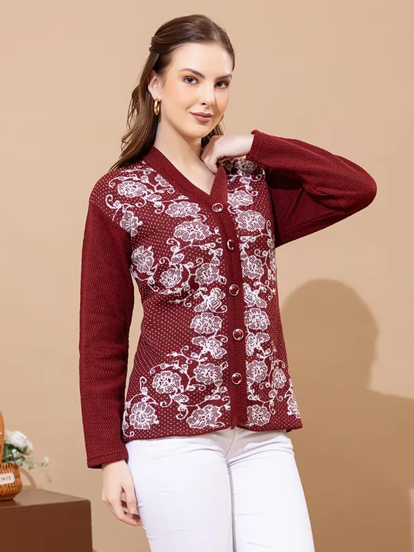 Womens_Woolen_Button_Down_Cardigan