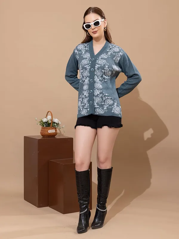 Womens_Woolen_Button_Down_Cardigan